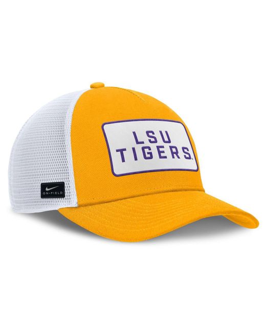Nike Orange Gold/white Lsu Tigers 2025 On-field Rise Patch Trucker Adjustable Hat for men