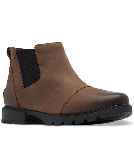 Sorel Emelie Iii Pull on Waterproof Chelsea Boots in Brown Lyst