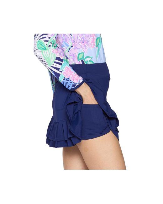 G Lifestyle Clothing Blue G Lifestyle Double Ruffle Skort