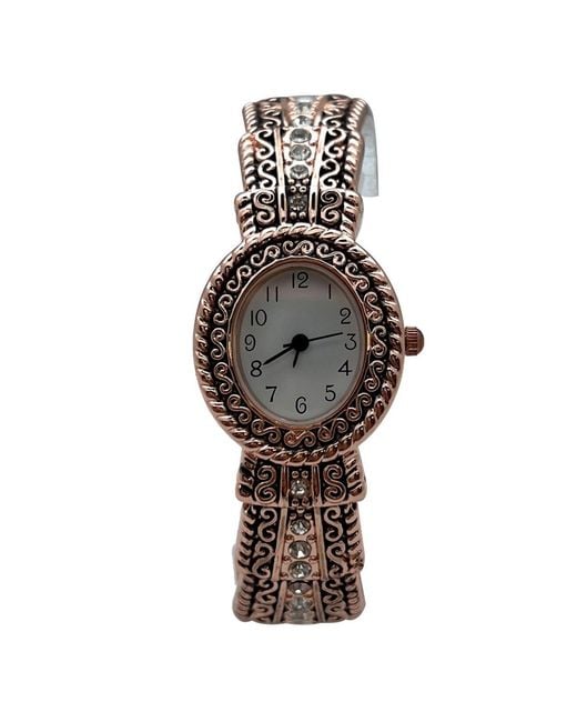 Olivia Pratt Metallic New Elegant Textured Bangle Watch