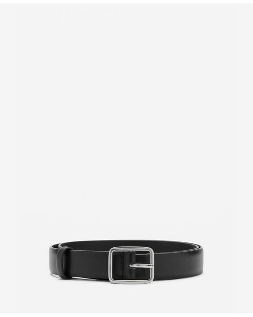 Mango White Leather Belt for men