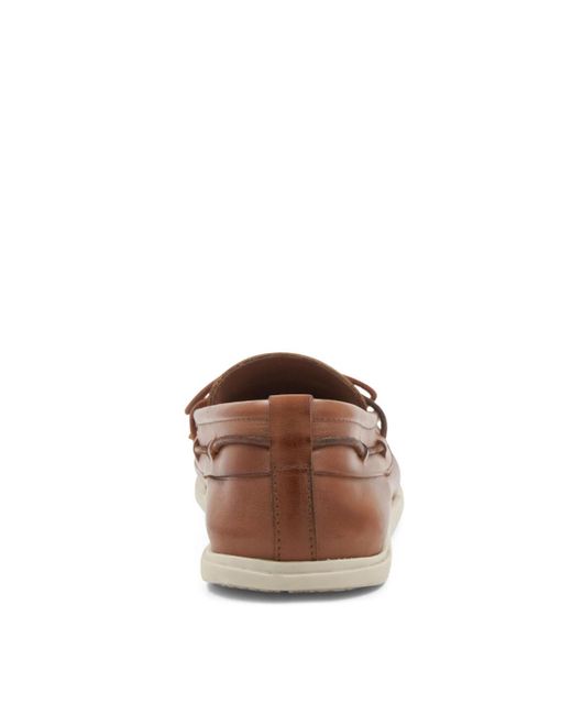 M by Bruno Magli Brown Starboard Moc Toe Boat Shoe for men