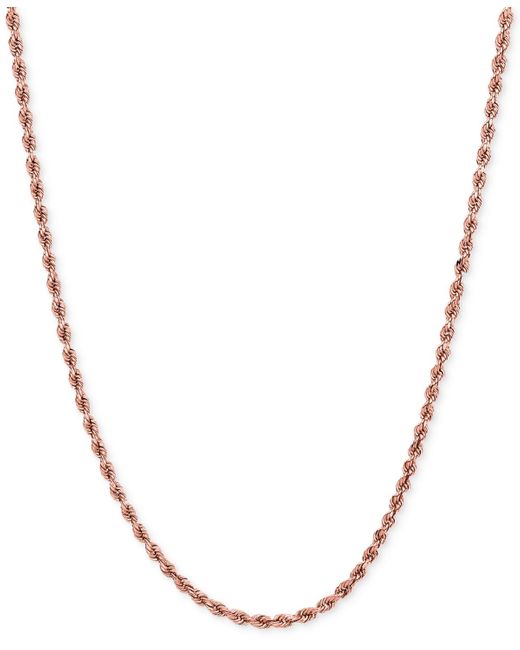 Macy's Metallic Rope Chain (1-3/4mm) Necklace In 14k Rose Gold