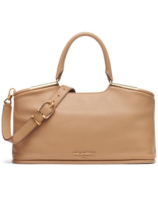 Karl Lagerfeld Natural Valerie Large Satchel Bag