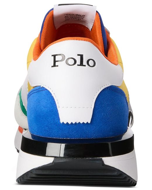 Polo Ralph Lauren Blue Train 89 Paneled Colorblocked Lace-up Sneakers for men