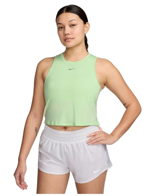 Nike Green Solid One Classic Dri-fit Cropped Tank Top