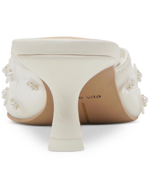 Dolce Vita White Clara Embellished Mesh Pointed-toe Heeled Mules