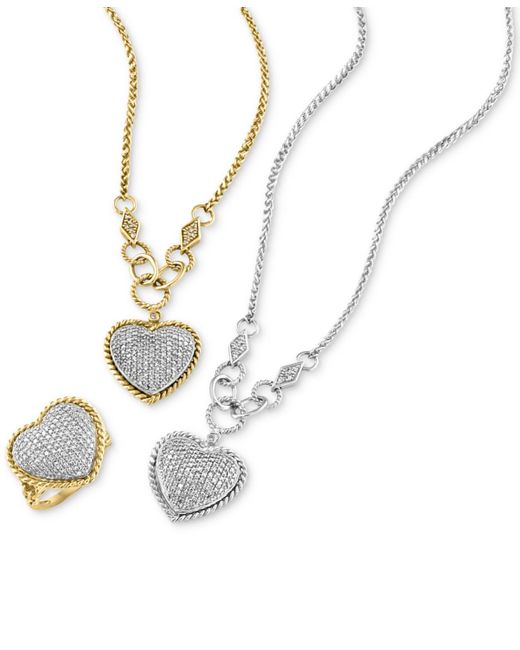Effy Canare 14K Two Tone Gold Yellow and White Diamond Heart Necklace, –  effyjewelry.com