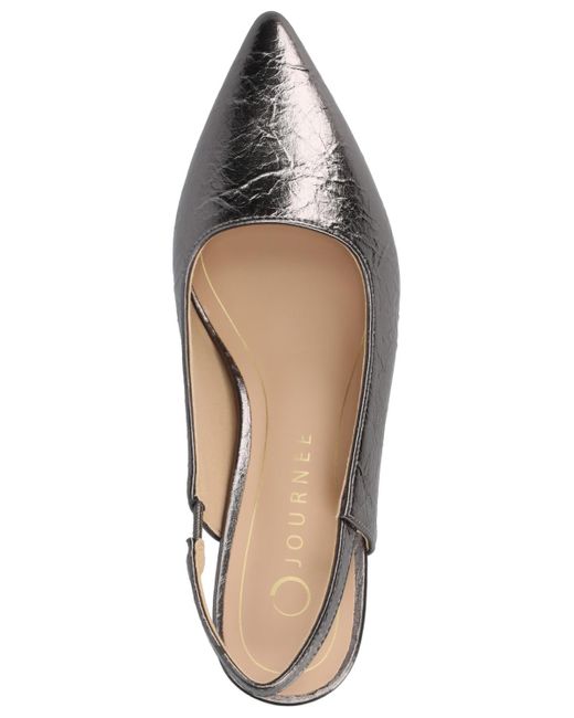 Journee Collection Metallic Paulina Pointed Toe Slingback Pumps