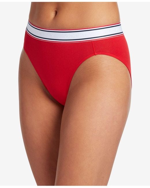 Jockey Red Retro Stripe Hi-cut Panty Underwear 2254, First At Macy's, Also Available In Extended Sizes