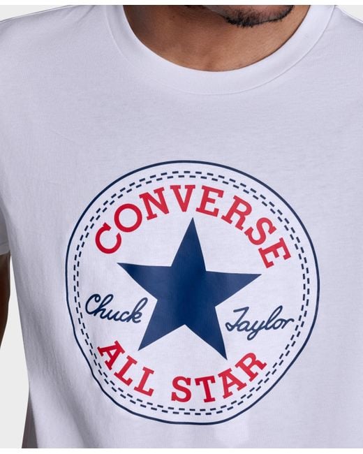 Converse White Standard Fit Patch T-shirt for men