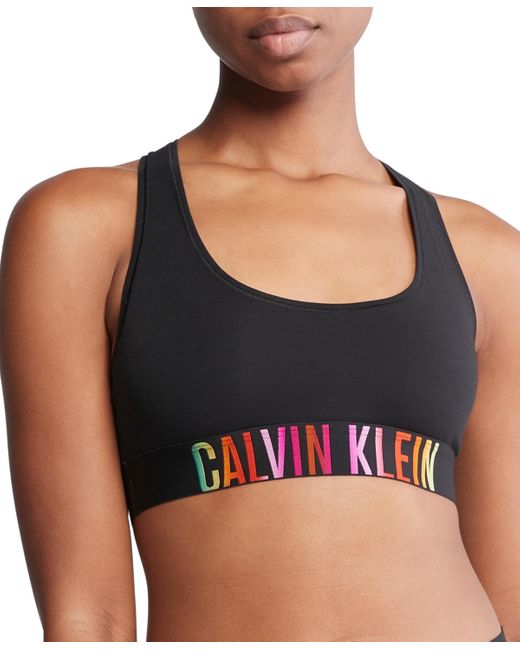 Calvin Klein Black Intense Power Pride Cotton Unlined Bralette Qf7831
