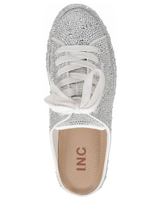 INC International Concepts White Larisaa Embellished Mule Sneakers
