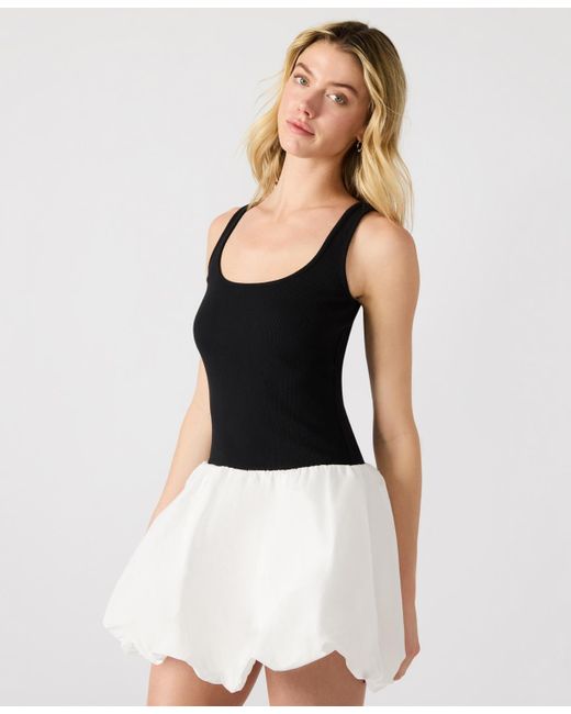 Steve Madden White Bubble Linnea Mixed-media Mini Dress