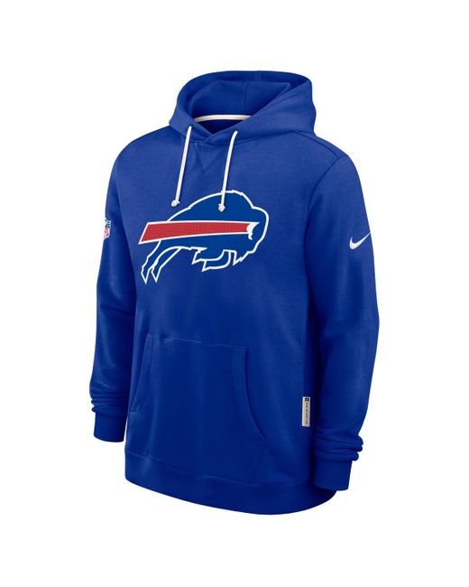 Nike Blue Buffalo Bills Sideline Initial Home Performance Pullover Hoodie for men