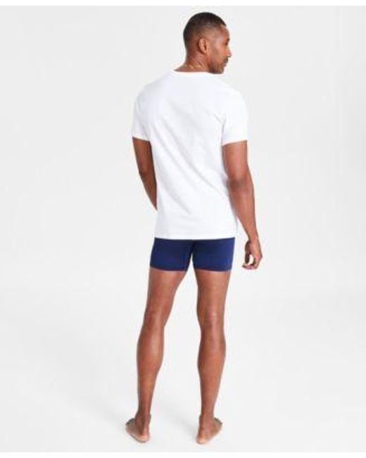 Calvin Klein Blue Cotton Classics 3 Pk. Crewneck T Shirts 3 Pk. Micro Stretch Solid Boxer Briefs for men