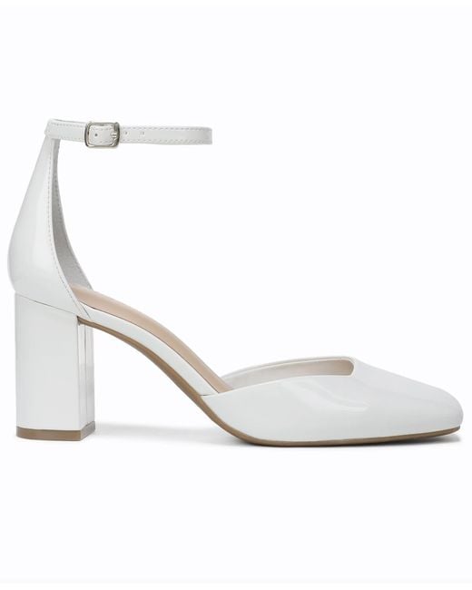 On 34th White Dalliie Square Toe Heels
