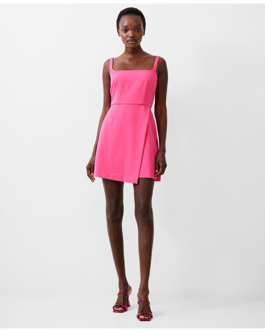 French Connection Whisper Crossover Mini Dress in Pink | Lyst