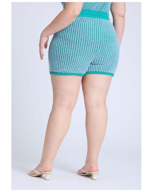 Eloquii Blue Plus Size Knitted Short