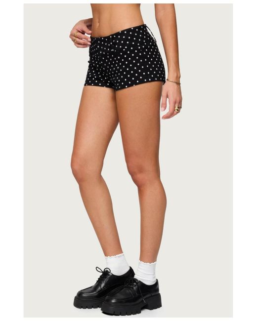 Edikted Black Twyla Polka Dot Stretch Shorts