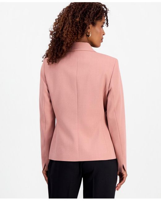 Kasper Red Two-button Peak-lapel Blazer