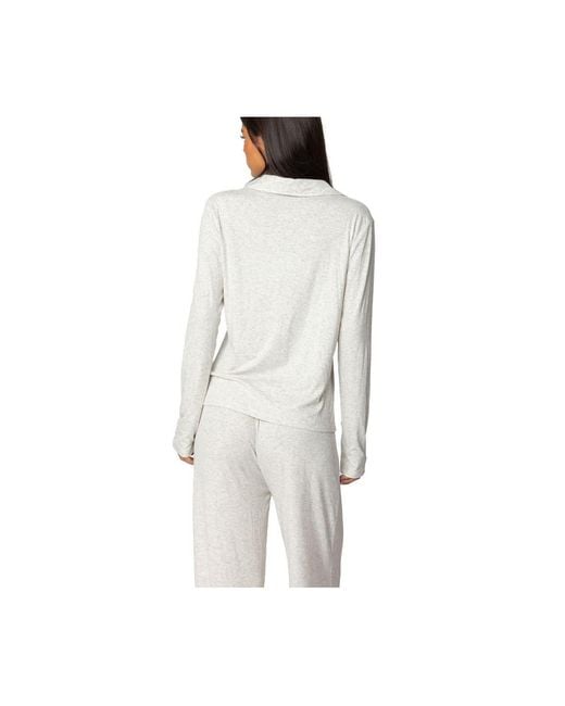 Edikted White Justina Button Up Top