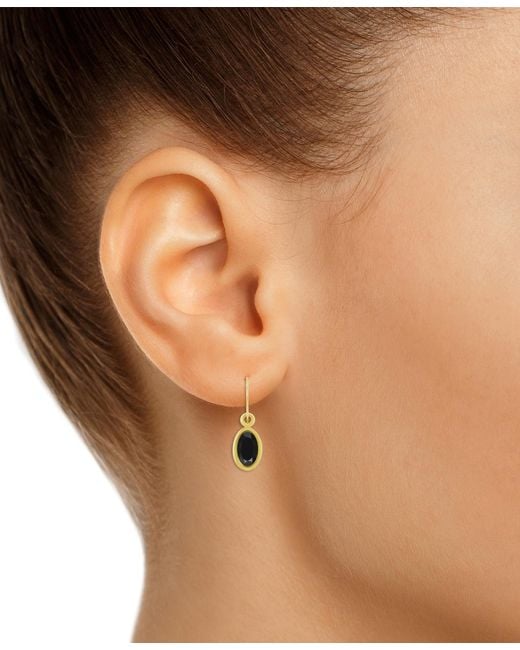 Macy's Metallic Oval Gemstone Drop Earrings