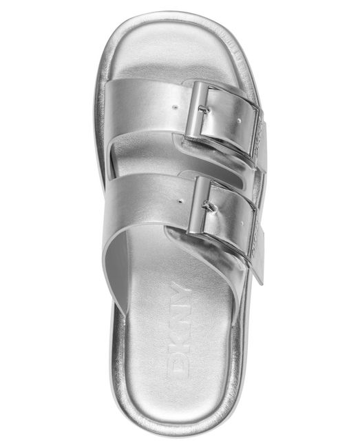 DKNY White Leocadia Platform Sandals