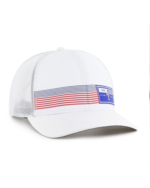 '47 White Texas Rangers Rangefinder Brrr Trucker Adjustable Hat for men