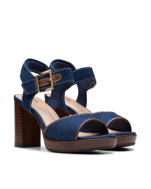 Clarks Blue Collection Ambyrlyn Faye Block Heel Sandals