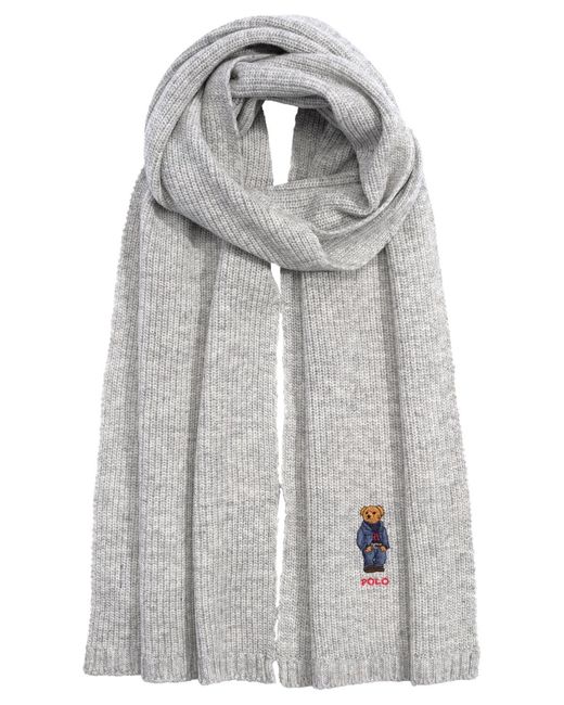 Polo Ralph Lauren Gray Solid Denim Bear Scarf for men