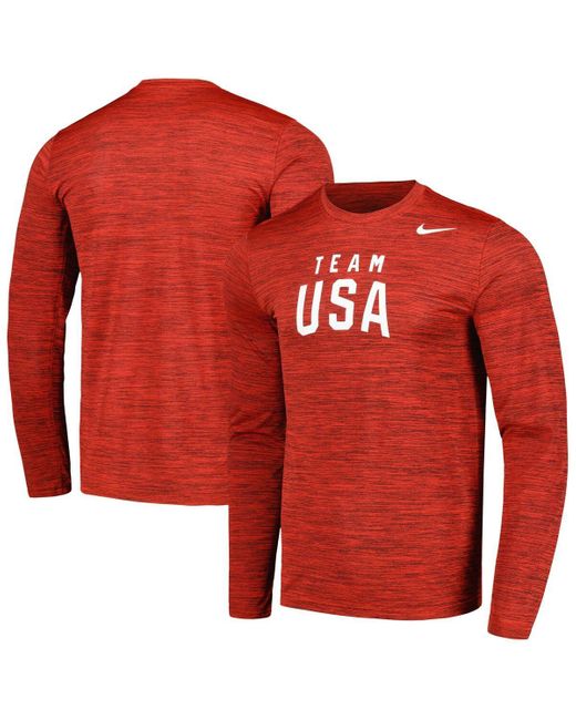 red nike long sleeve compression shirt