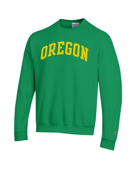 Champion Green Oregon Ducks Basic Arch Fleece Pullover Sweatshirt for men