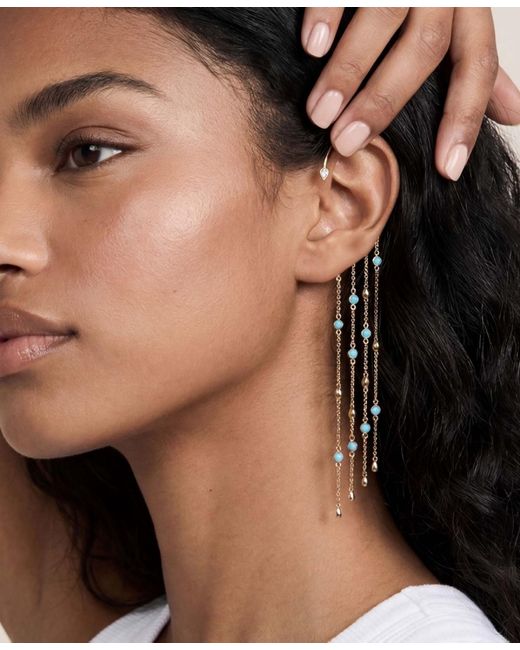 Ettika White Linear Chains Statement Ear Cuff