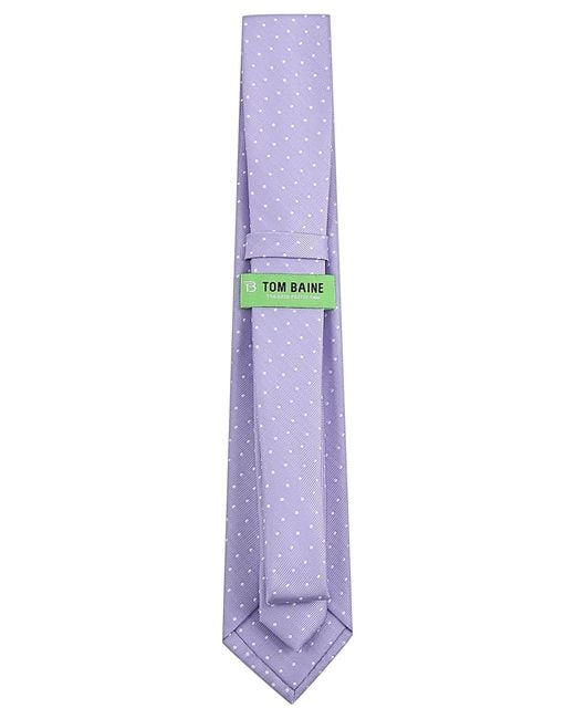 Tom Baine Purple Classic Pin Grid Pattern Tie for men