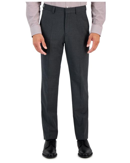 HUGO Black By Boss Modern-fit Solid Wool Blend Suit Trousers for men