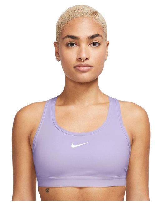 Nike Purple Swoosh Padded Medium-impact Sports Bra