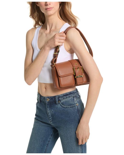 Michael Kors Brown Michael Colby Small Leather Shoulder Bag