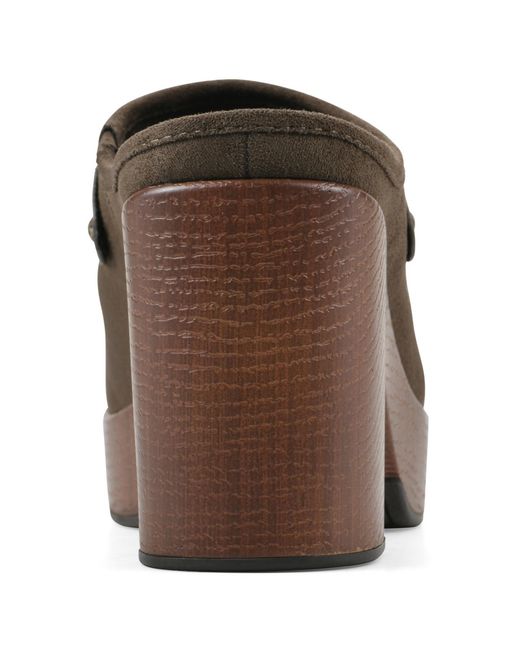 White Mountain Brown Barleys Platform Heel Mule Clogs