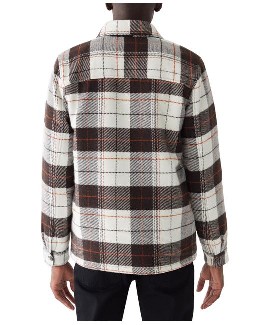 Frank And Oak Gray Relaxed-fit Plaid Fleece-lined Shirt Jacket for men