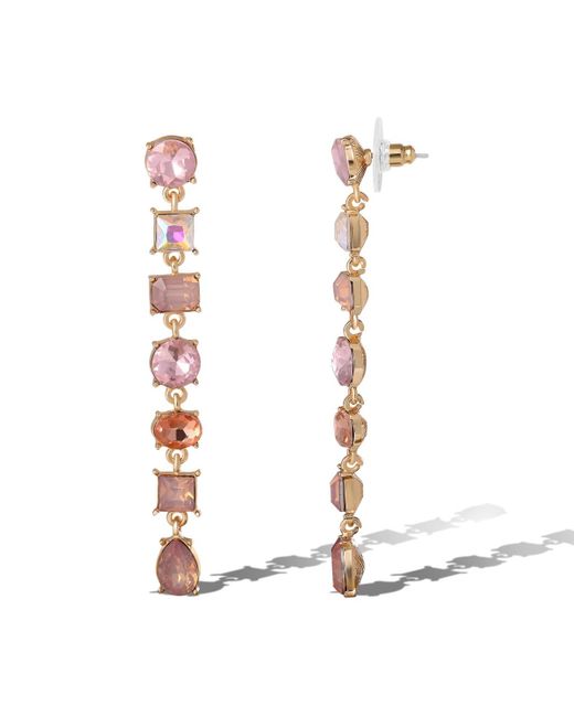 Jessica Simpson White Light Crystal Linear Drop Earrings