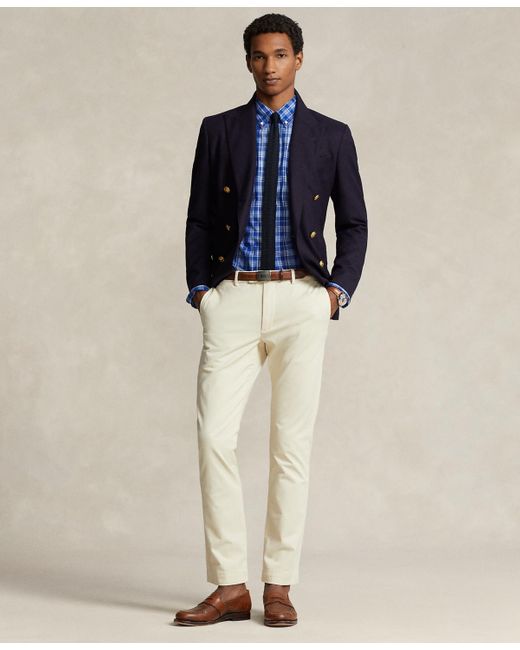 Polo Ralph Lauren Blue Classic-fit Plaid Stretch Poplin Shirt for men