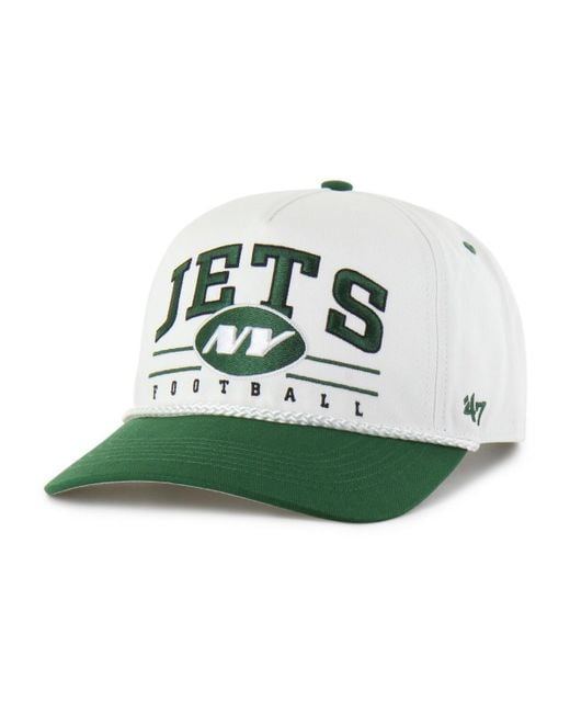 '47 White/green New York Jets Roscoe Two-toned Hitch Adjustable Hat