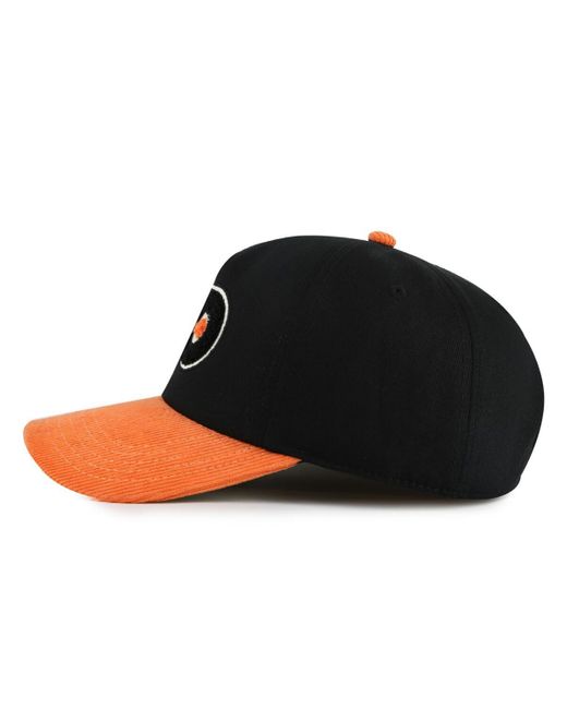 American Needle Black/orange Philadelphia Flyers Burnett Adjustable Hat for men