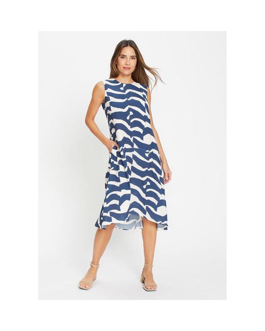 Olsen Blue Modern Graphic Dress