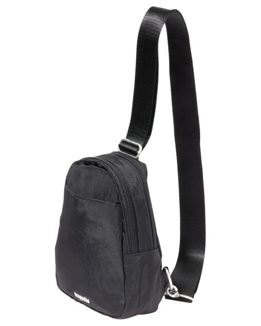 Baggallini Black Mini Double Zip Sling Bag
