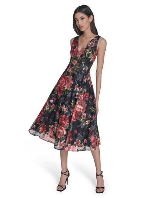 Eliza J Women's Petite Sleeveless Fit And Flare Midi Dress