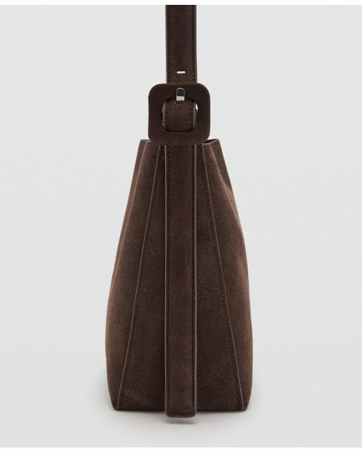 Mango Brown Suede Leather Shopper Bag
