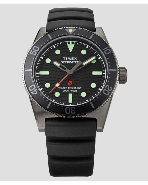 Timex Black Analog Rubber Strap Watch for men