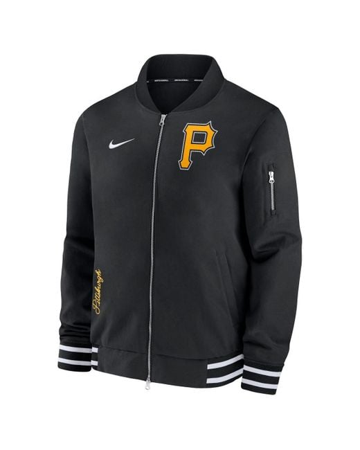 Nike Black Pittsburgh Pirates Authentic Collection Full-zip Bomber Jacket for men